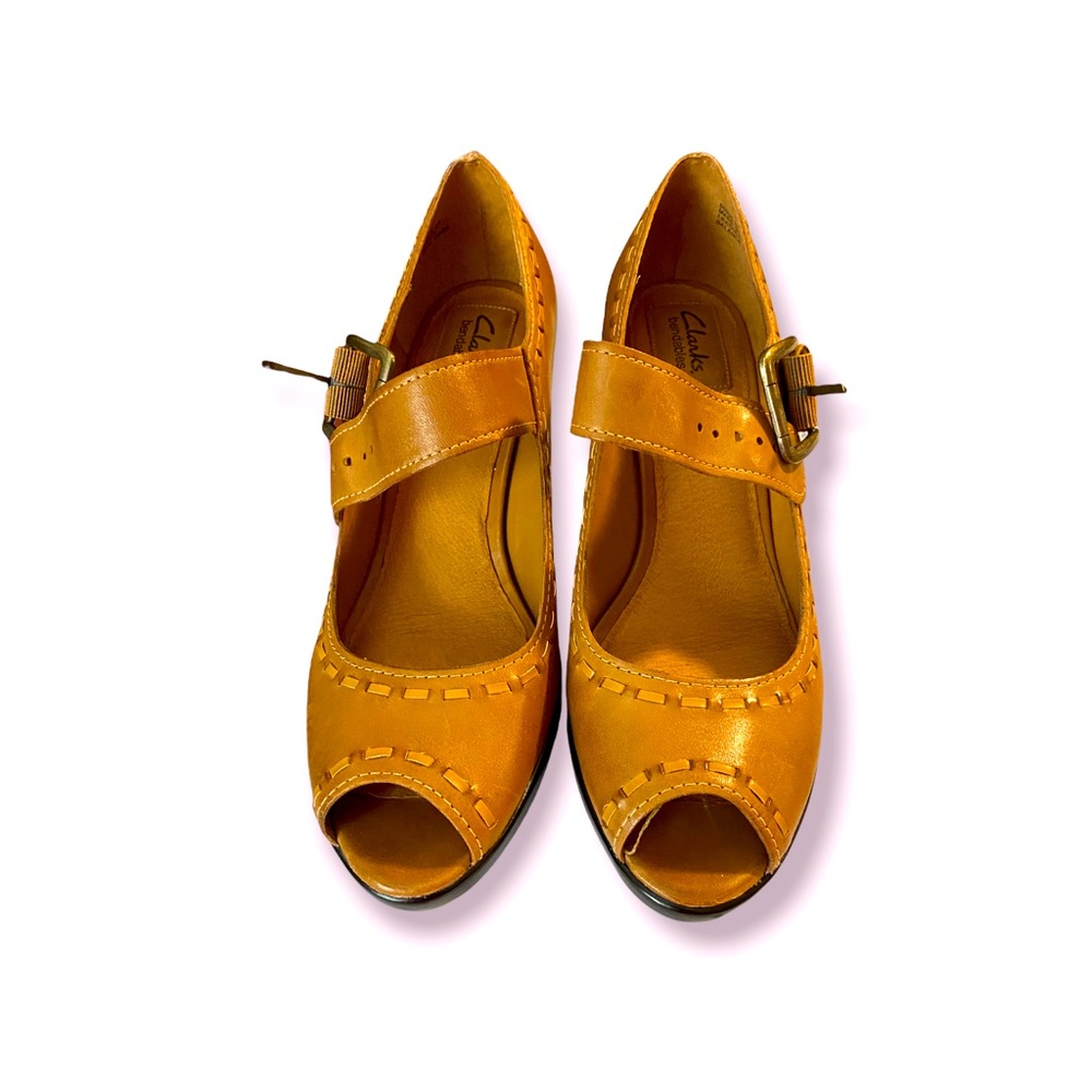 Clarks Peep Toe Mary Jane Heels